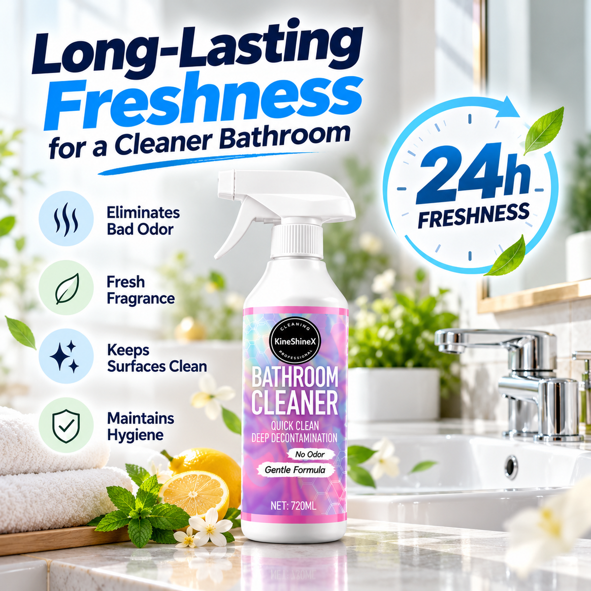 Bathroom Cleaning Spray | Multifunctional, effortless clean for tiles, glass & more