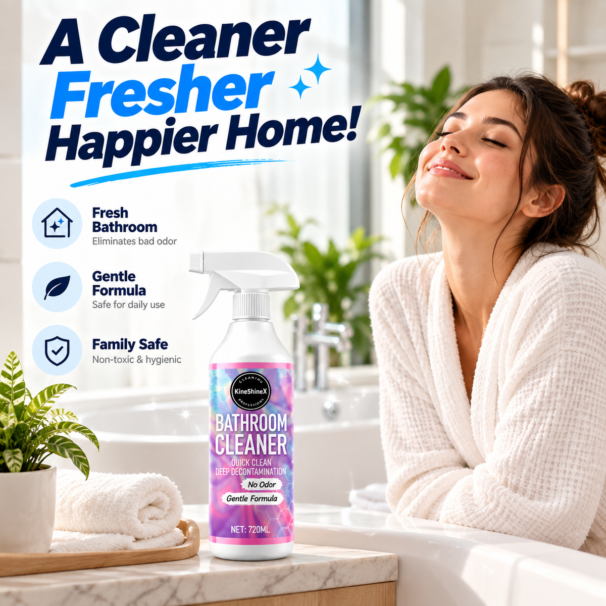 Bathroom Cleaning Spray | Multifunctional, effortless clean for tiles, glass & more