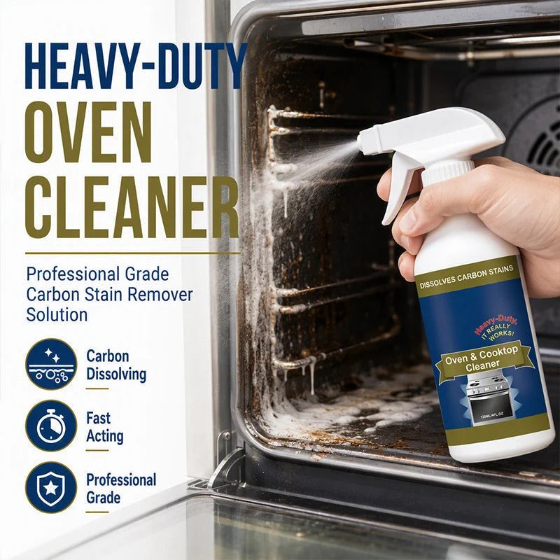 Heavy-Duty Oven & Cooktop Cleaner Spray – Powerful Grease & Burnt-On Stain Remover ✨