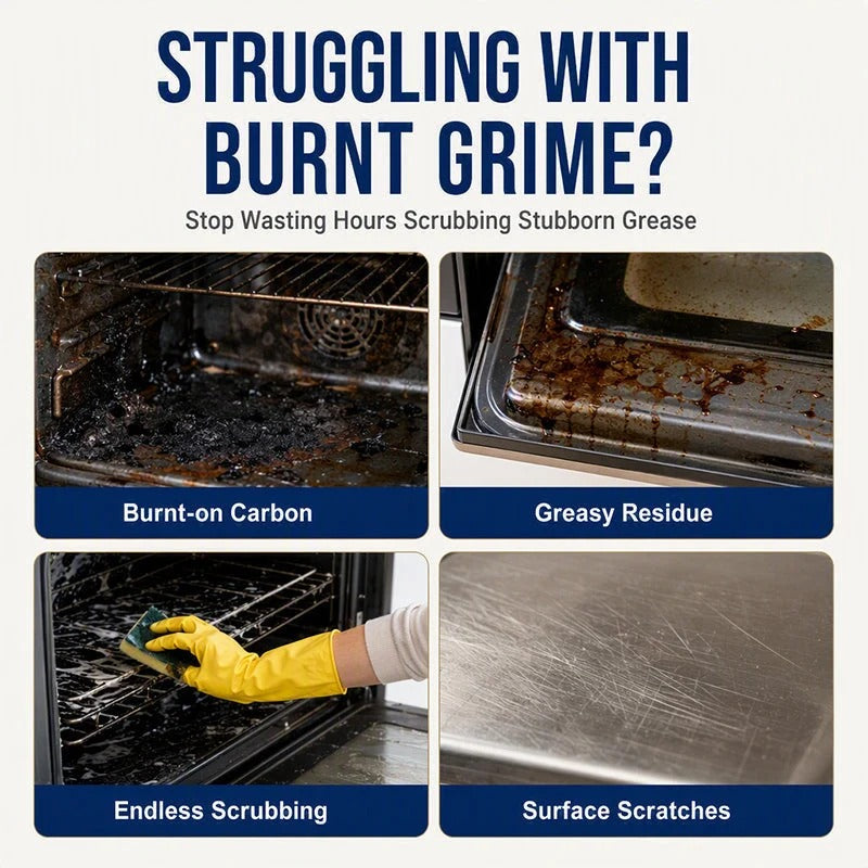 Heavy-Duty Oven & Cooktop Cleaner Spray – Powerful Grease & Burnt-On Stain Remover ✨
