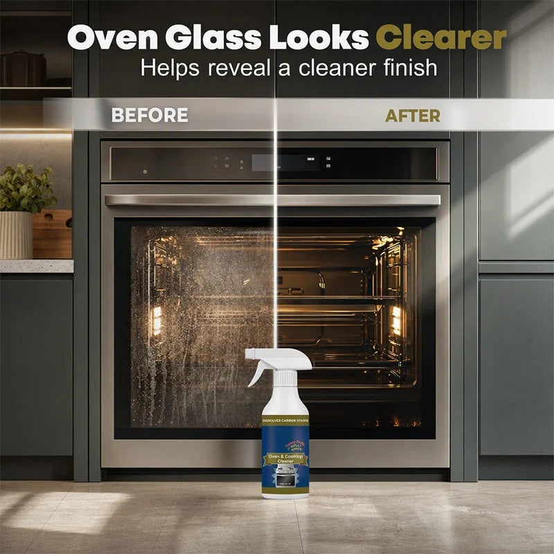 Heavy-Duty Oven & Cooktop Cleaner Spray – Powerful Grease & Burnt-On Stain Remover ✨