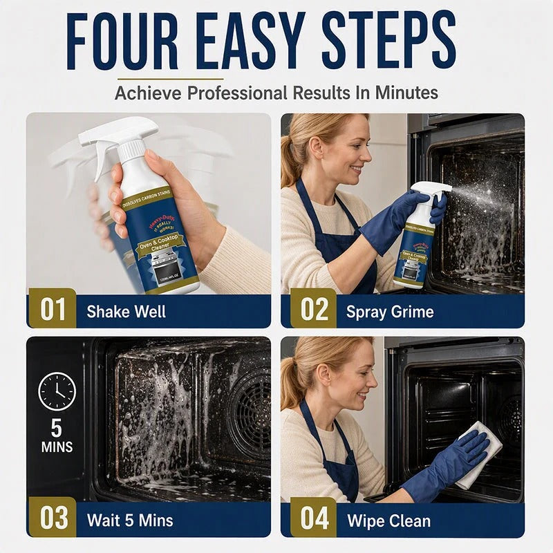 Heavy-Duty Oven & Cooktop Cleaner Spray – Powerful Grease & Burnt-On Stain Remover ✨