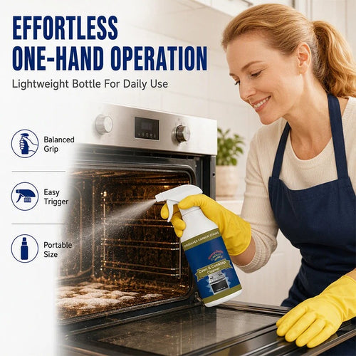 Heavy-Duty Oven & Cooktop Cleaner Spray – Powerful Grease & Burnt-On Stain Remover ✨